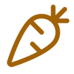 Icona de pastanaga marró