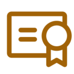 Icona certificat marró fosc