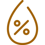 Símbol de percentatge dins d'una gota